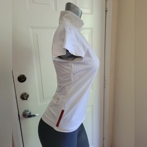 Prada Women's White Polo Shirt Tennis Golf Large